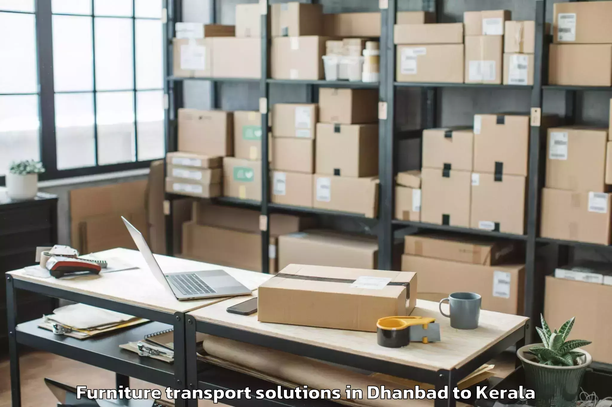 Book Dhanbad to Olavakkot Furniture Transport Solutions